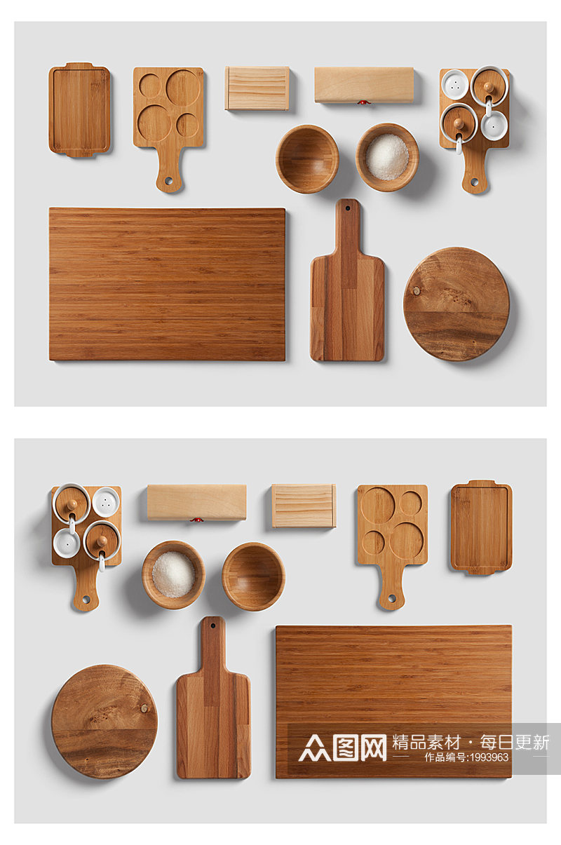 木制托盘碟子餐具免扣元素素材