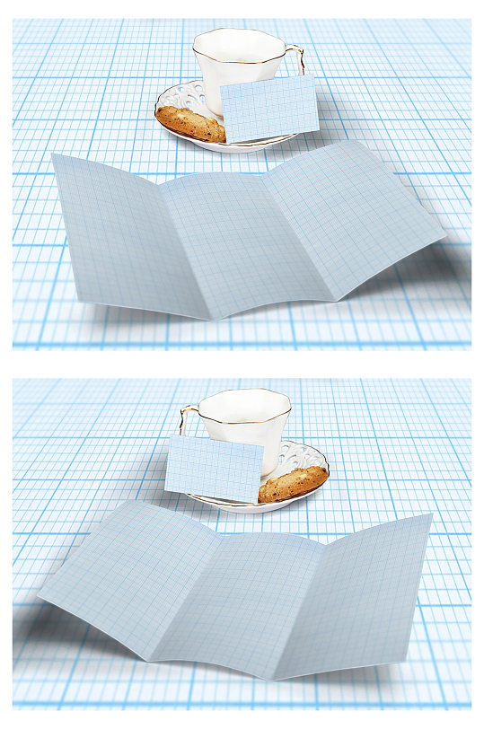 咖啡三折页卡片菜单样机