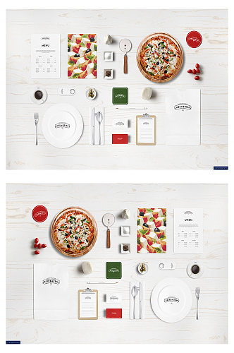 披萨西餐厅餐具效果图样机