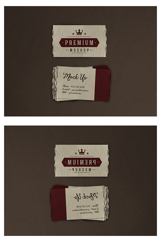 高端布纹纸名片效果图样机