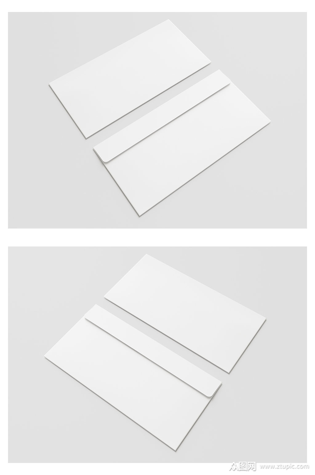 白色简约信封纸张样机