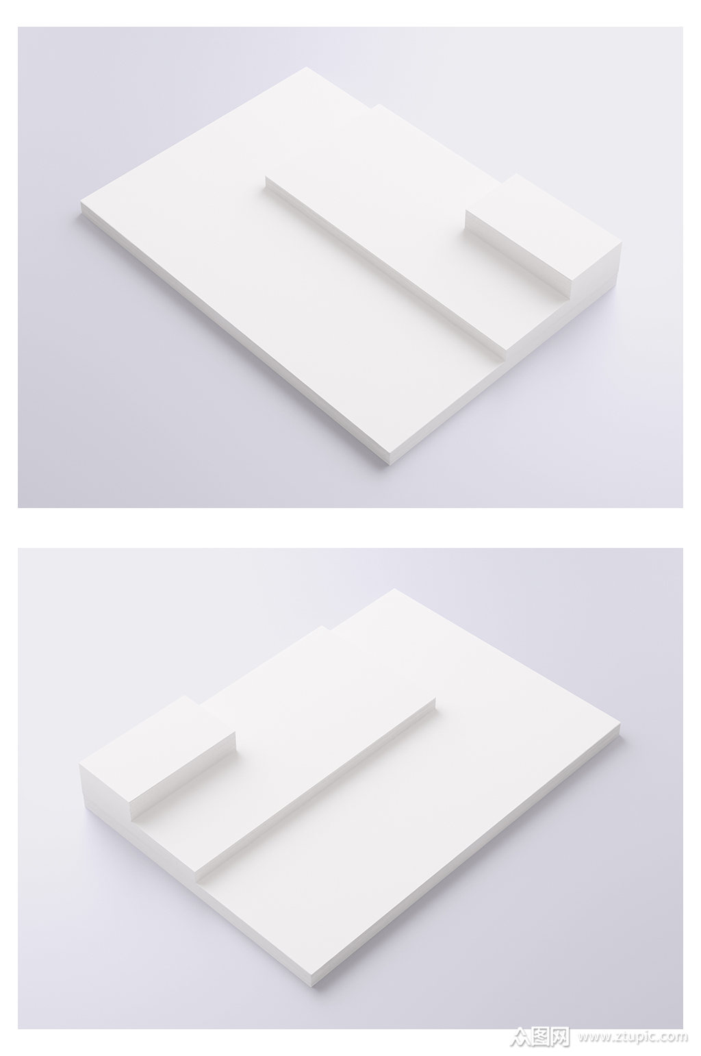 简约白色名片纸张卡片样机素材