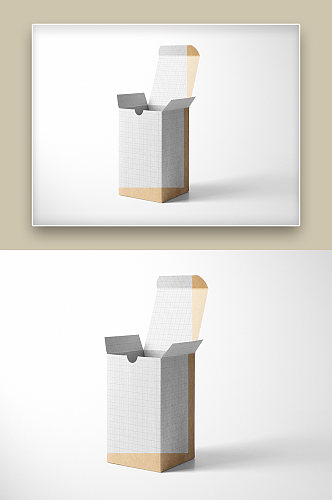 创意简约纸质底纹文创产品纸盒样机