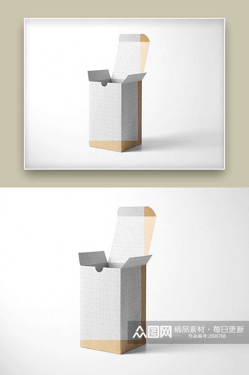 创意简约纸质底纹文创产品纸盒样机素材