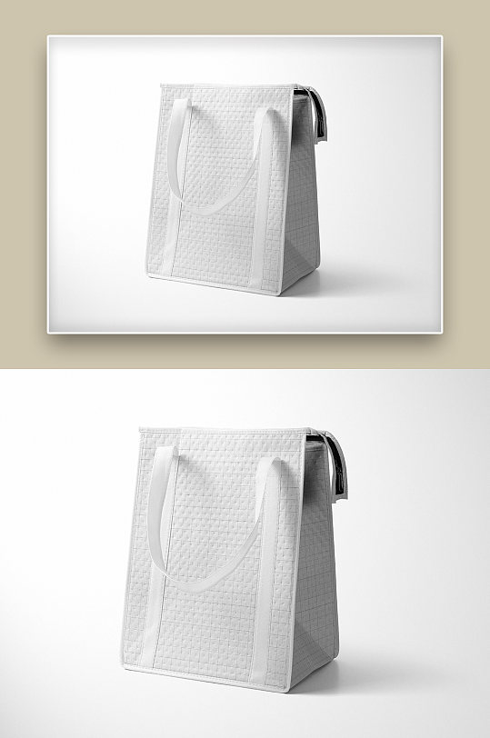 创意简约纸质底纹手提纸袋样机