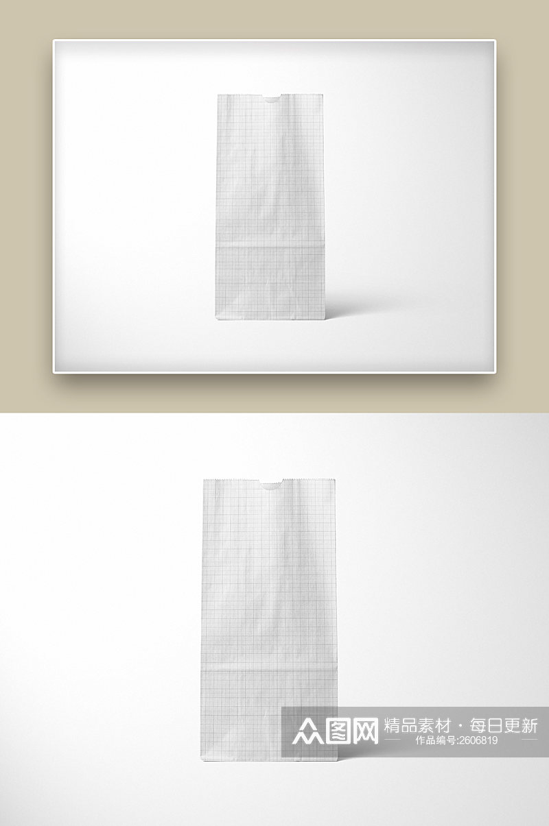 创意简约纸质底纹厚纸纸袋样机素材