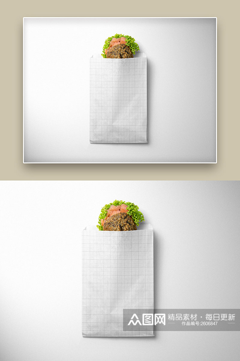 创意简约纸质底纹厚款纸袋样机素材