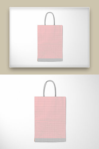 粉红色纸质底纹文创产品手提袋样机