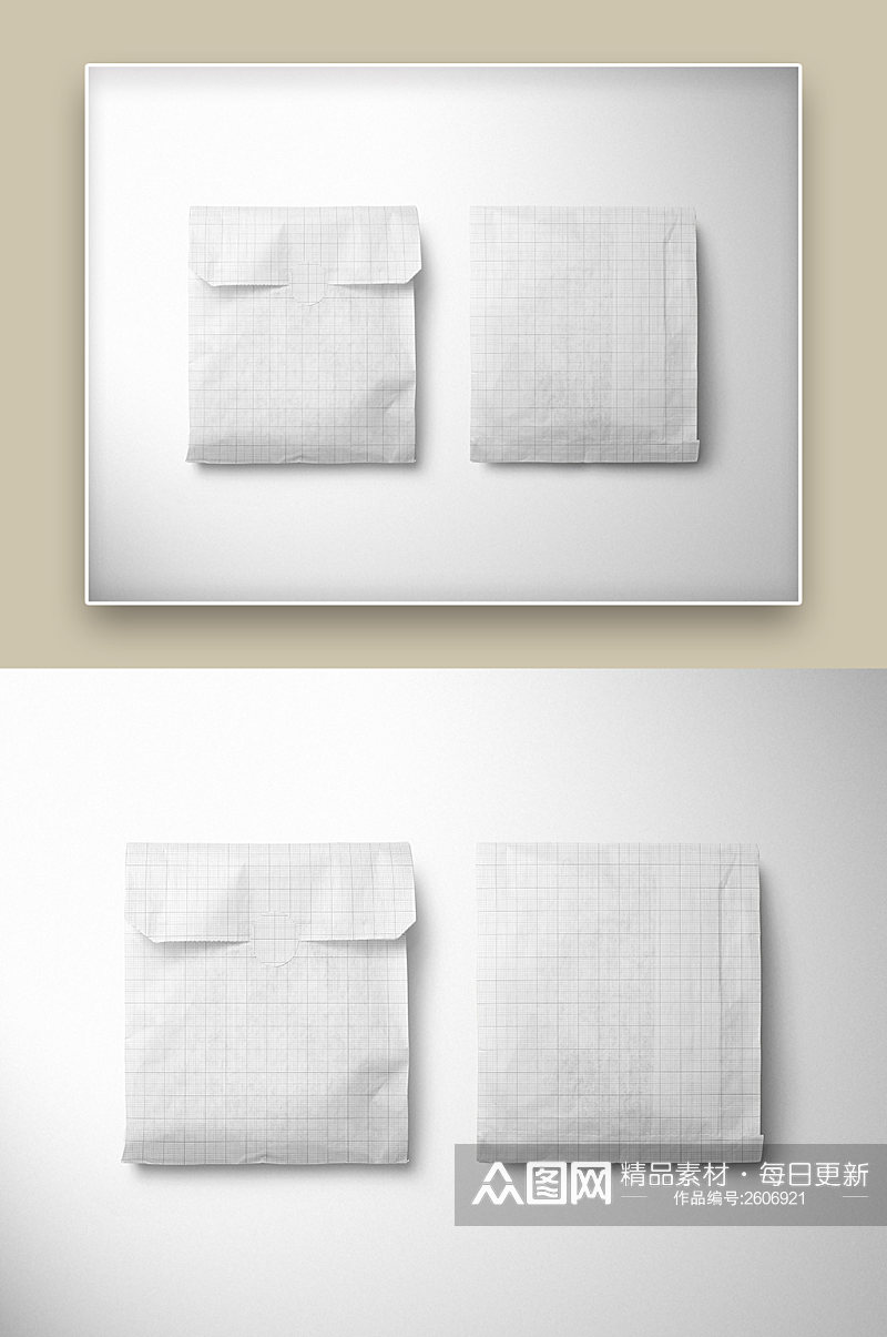 纸质底纹文创产品手提袋样机素材