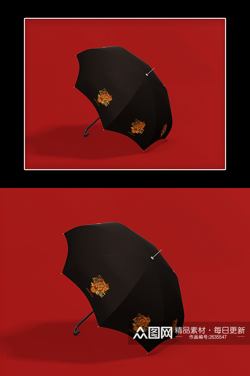 雨伞黑色潮流样机素材