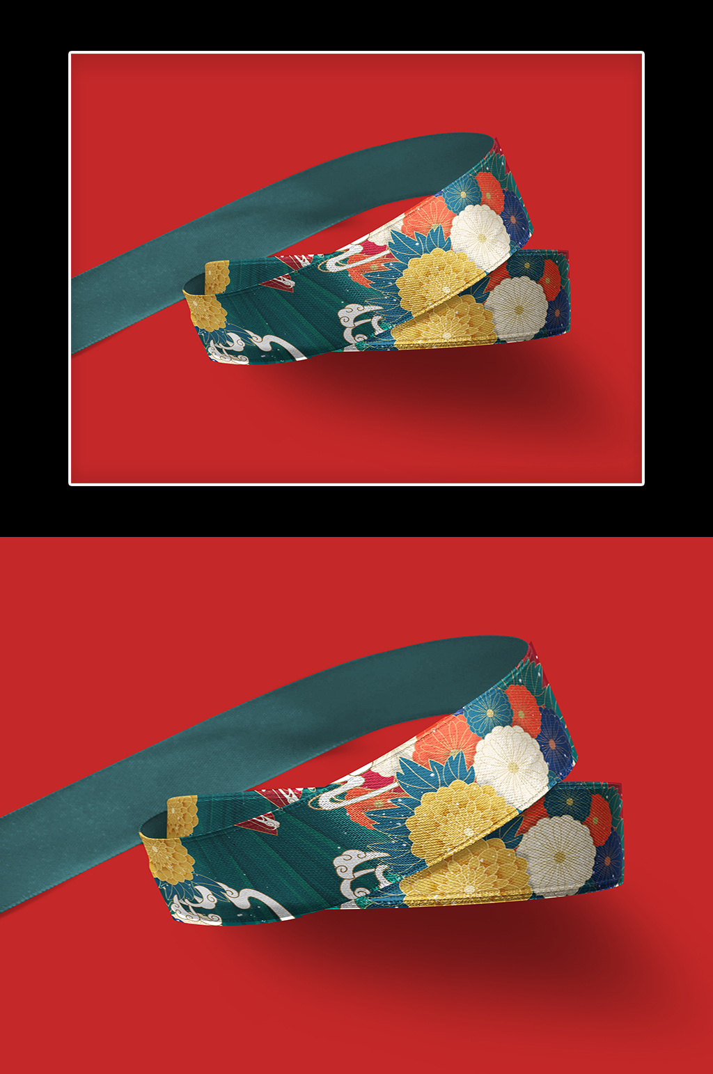 彩带办公用品文具名片标识样机素材