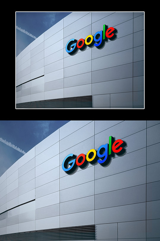 谷歌标志形象墙样机