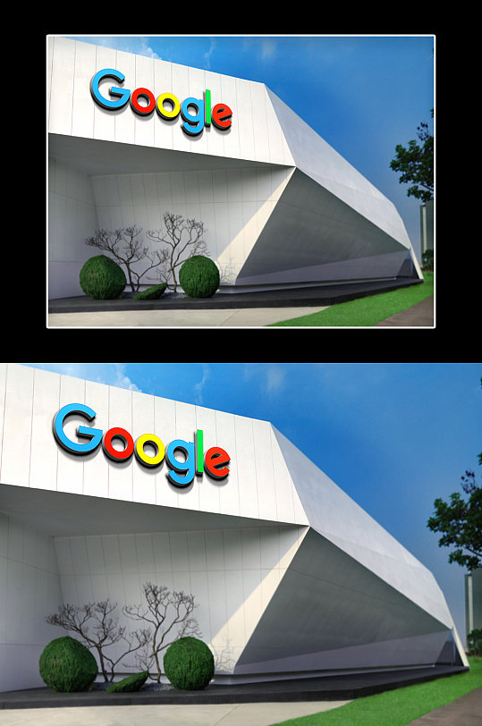 谷歌标志形象墙样机