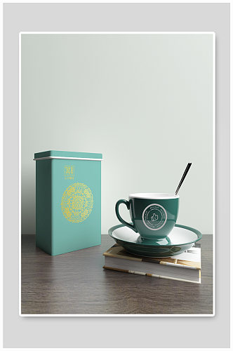 茶具产品名片包装效果vi智能贴图展示样机
