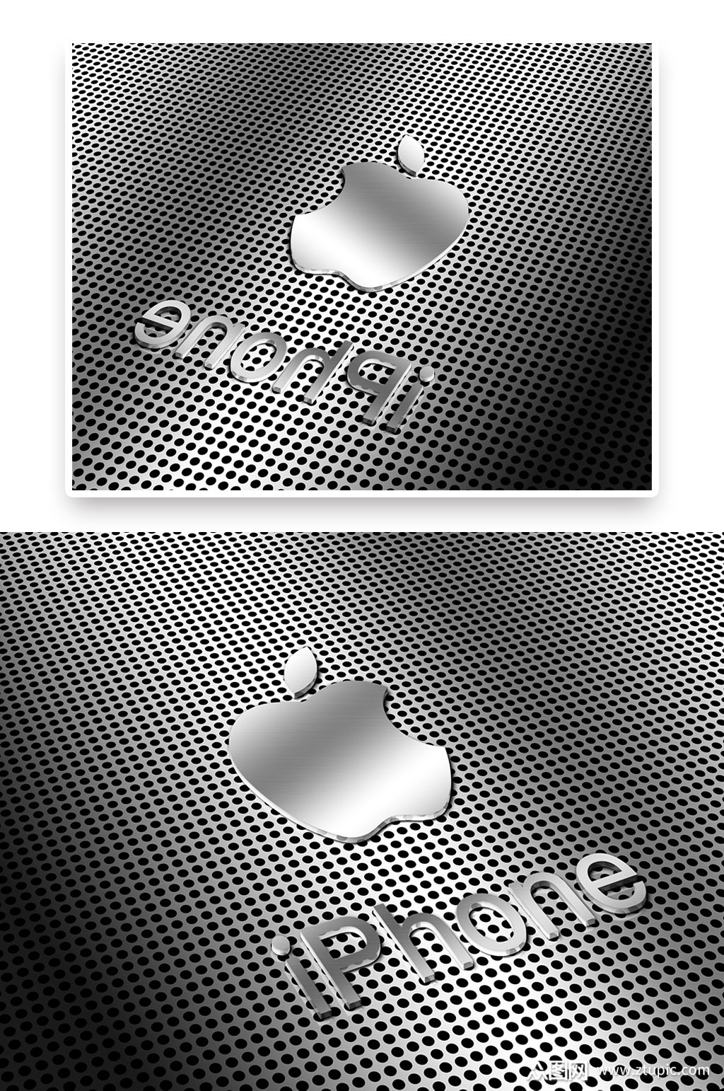 苹果手机银色logo标志标识样机