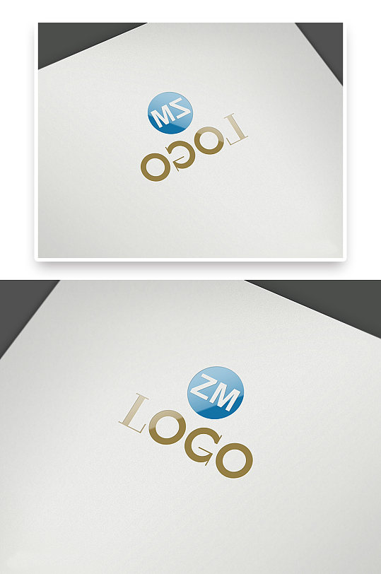 时尚纸张材质LOGO标志标识样机