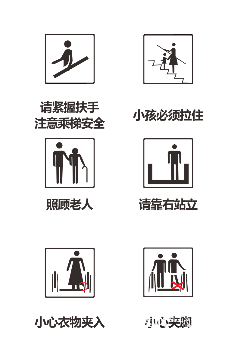 安全标志矢量图cdr黑白线条标牌素材