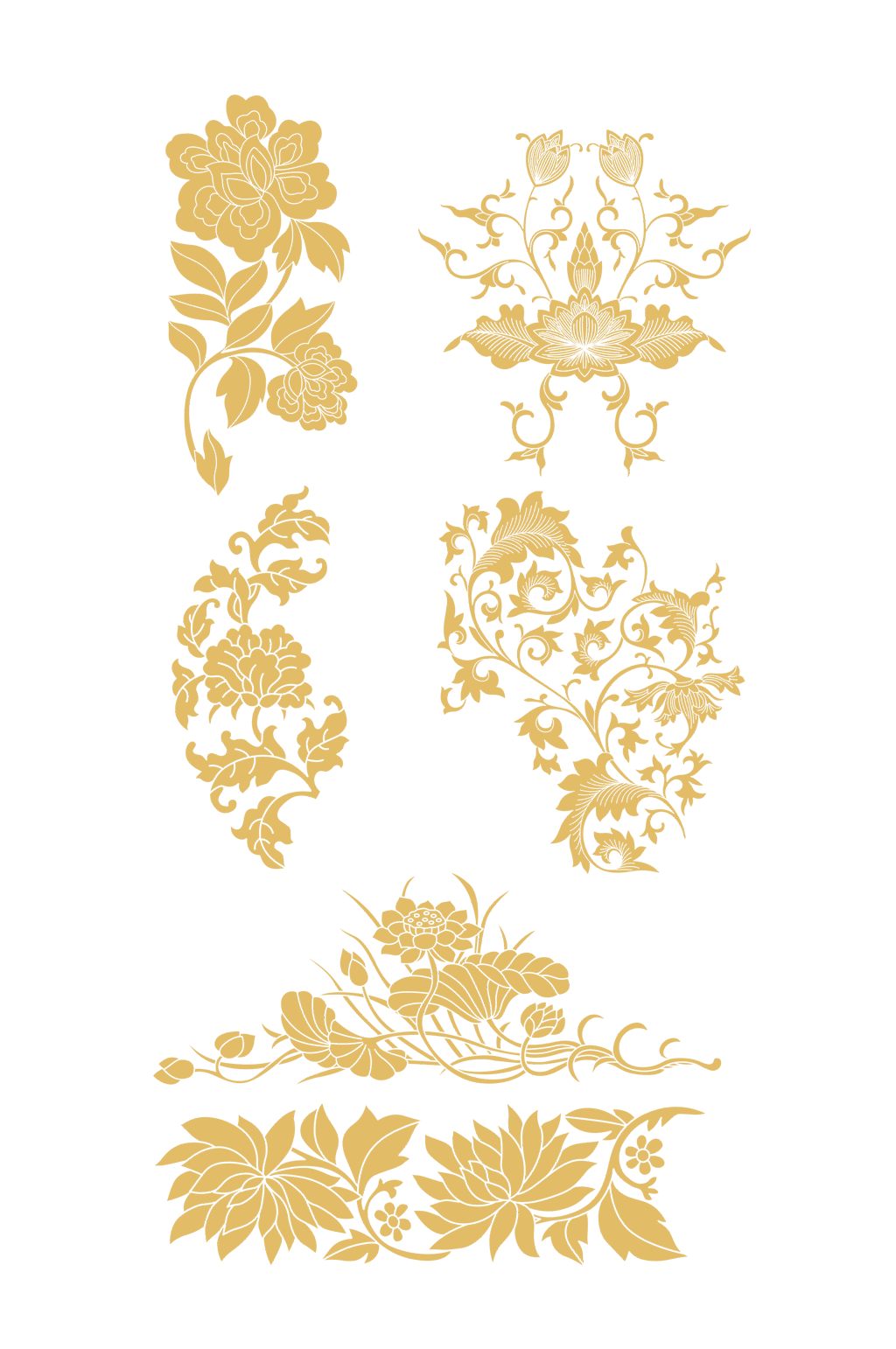 金色花矢量图花纹装饰元素矢量图素材