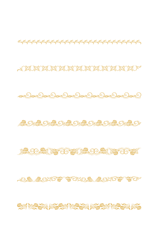 金色花纹边框装饰矢量图金色波浪纹矢量图