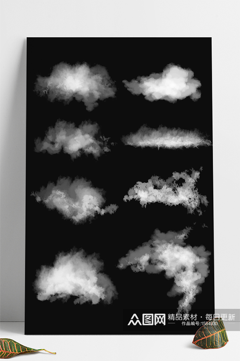 免扣漂浮白云朵云彩棉花糖透明背景素材元素素材