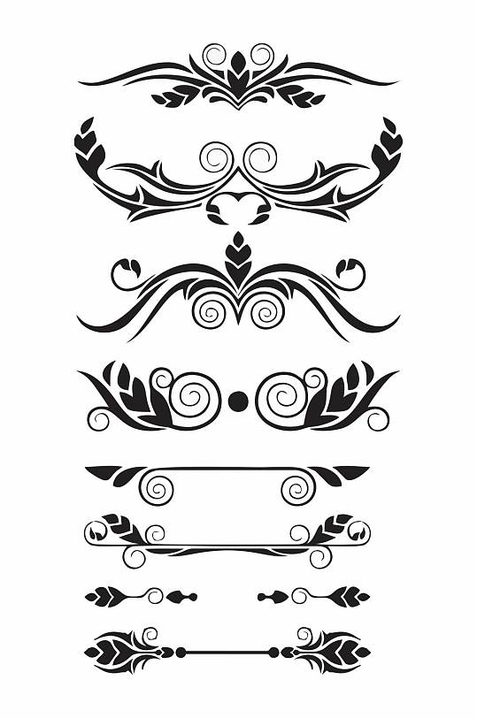 黑白装饰海报点缀小元素高档矢量