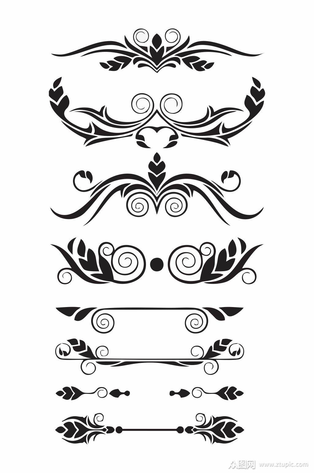 黑白装饰海报点缀小元素高档矢量素材