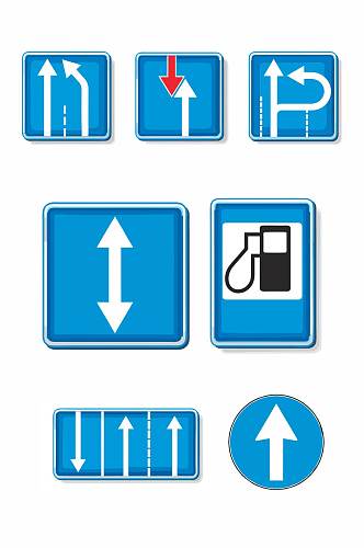 道路交通安全标识元素矢量图