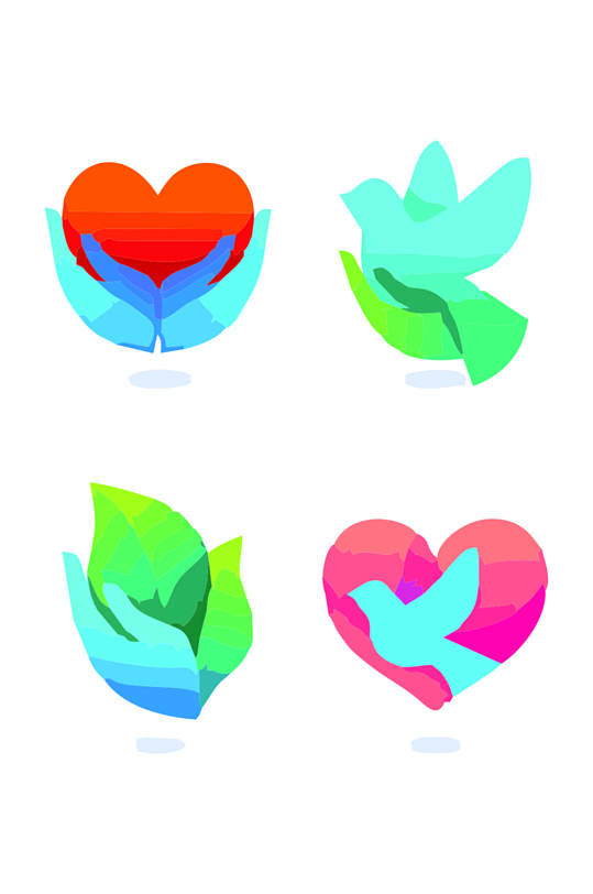 慈善机构logo设计爱心元素设计矢量图