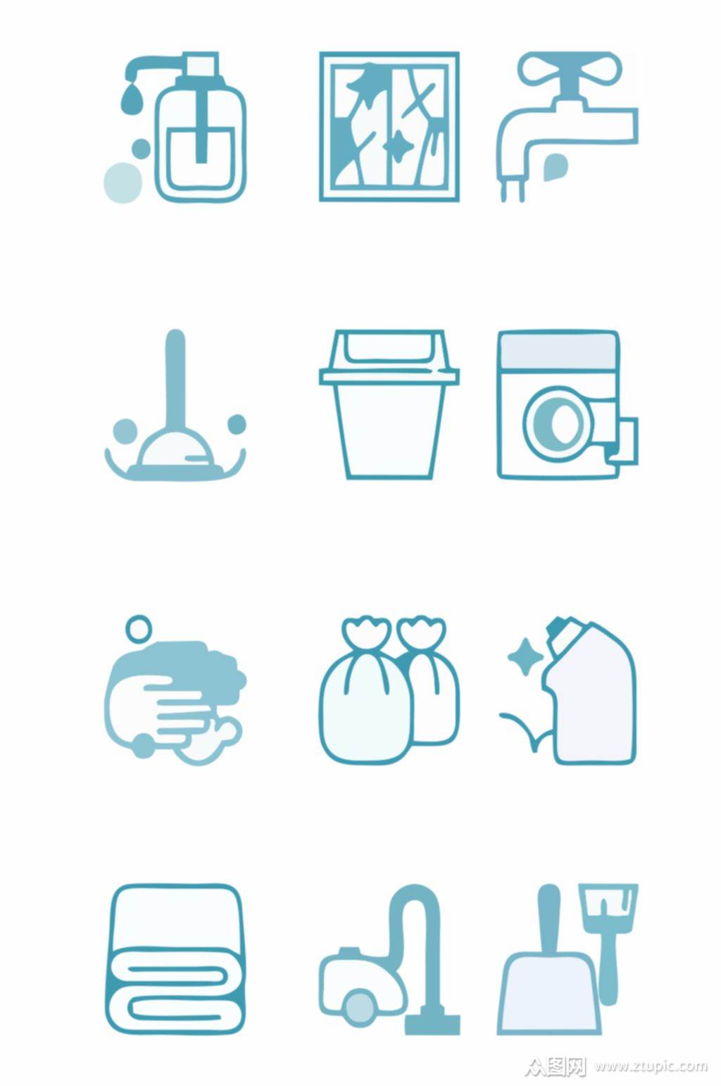 清洁元素简约小图标图片矢量元素