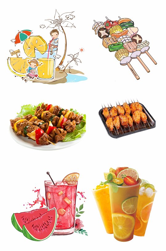 烧烤元素免扣cdrpng元素