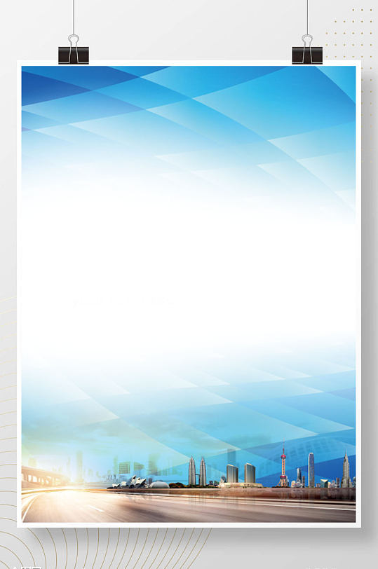 蓝色背景免扣模板制度海报模板-众图网