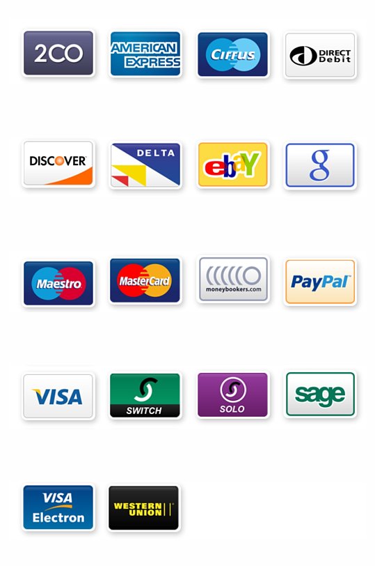 信用卡支付平台免扣元素图标ps