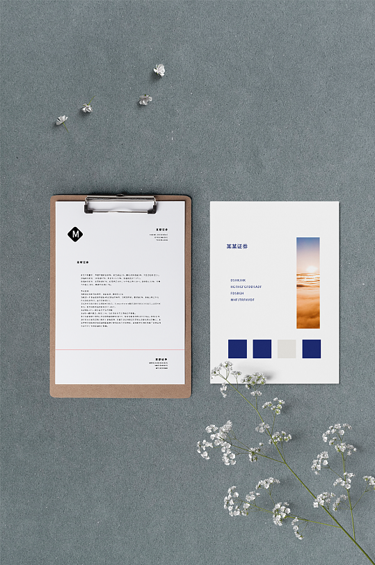 高端文件夹-档案 信纸 表格样机-众图网