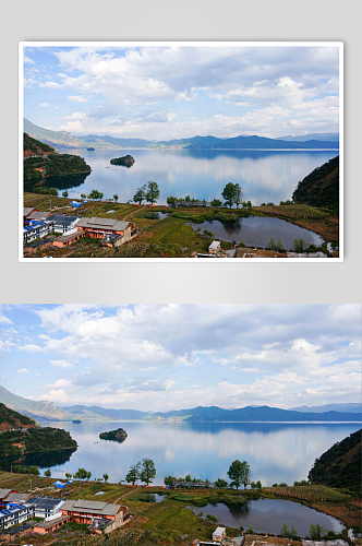 云南丽江泸沽湖摄影图