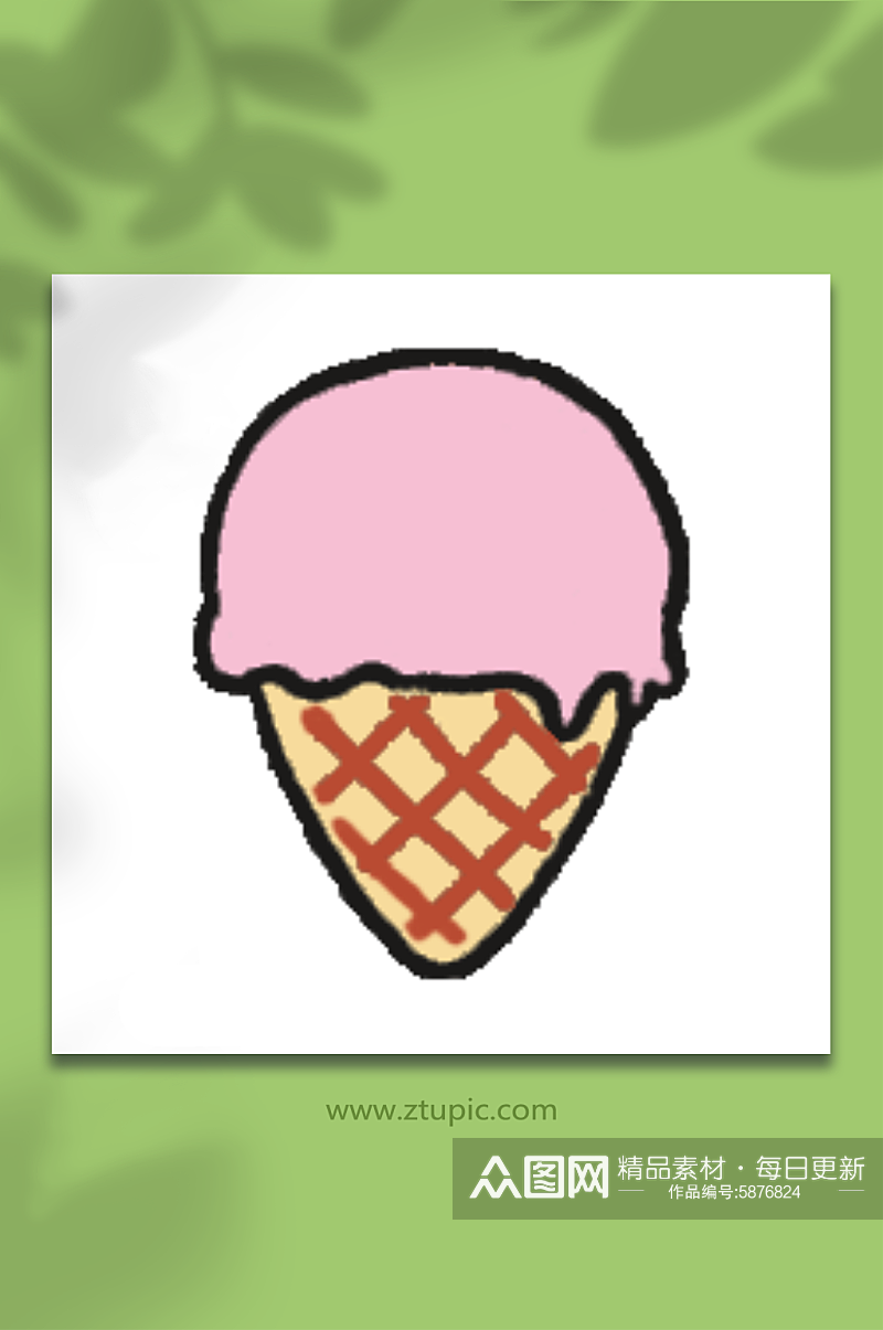 创意卡通手绘甜点冰淇淋元素素材
