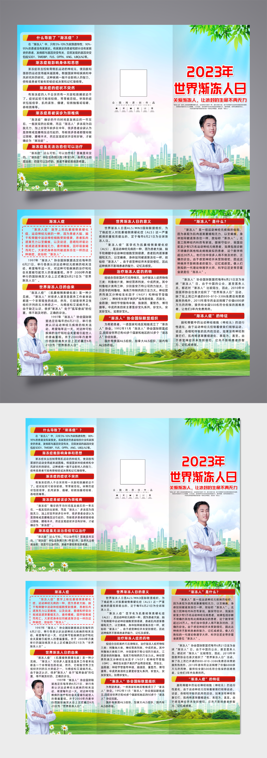 大气世界渐冻人日宣传三折页素材