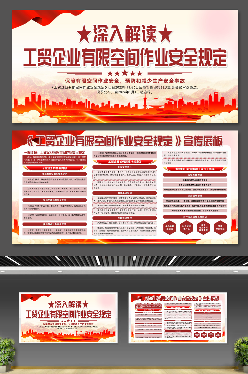 工贸企业有限空间作业安全规定展板素材