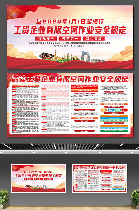工貿(mào)企業(yè)有限空間作業(yè)安全規(guī)定展板