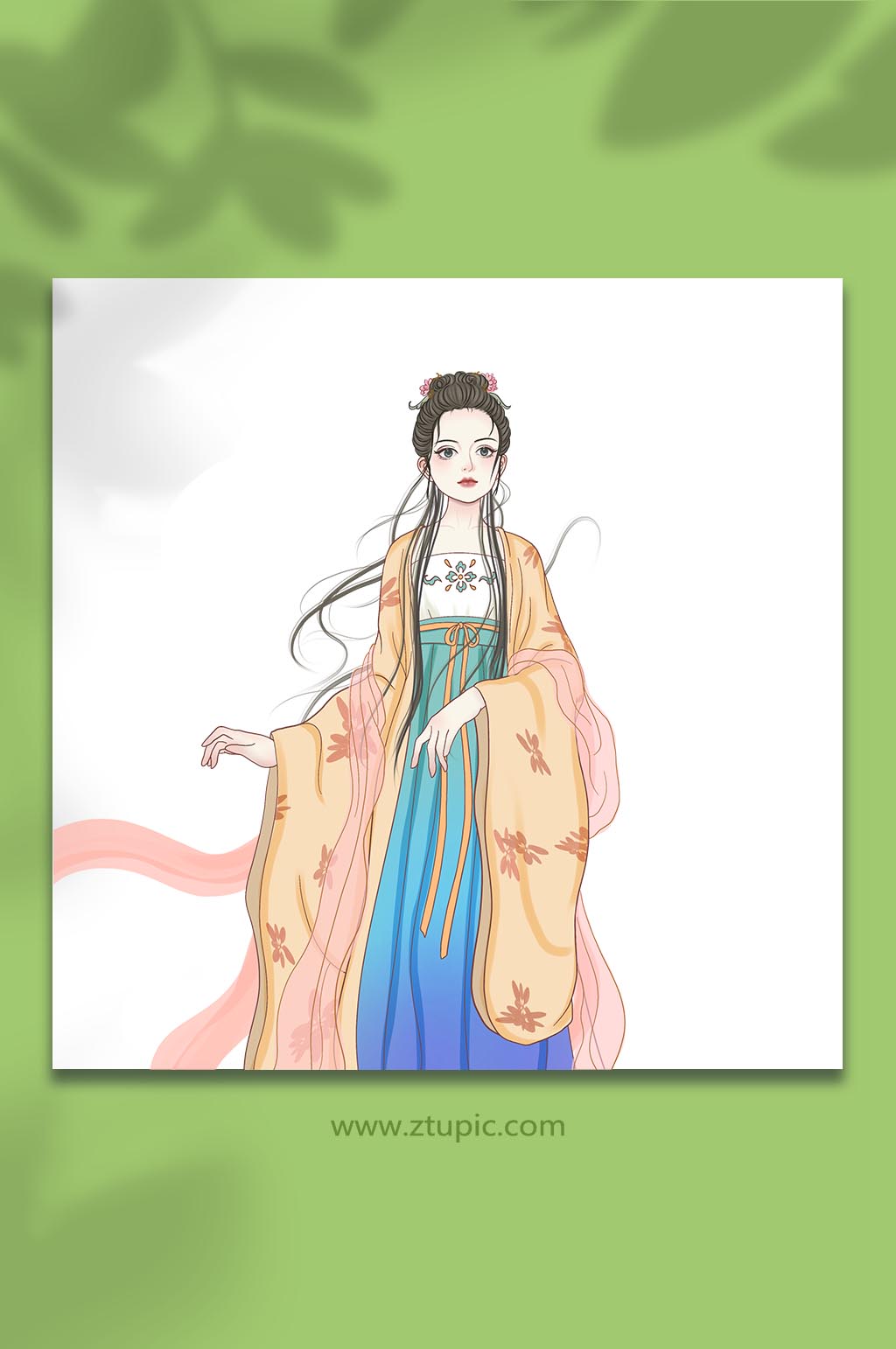 古裝唯美手繪古風(fēng)漢服人物元素插畫素材