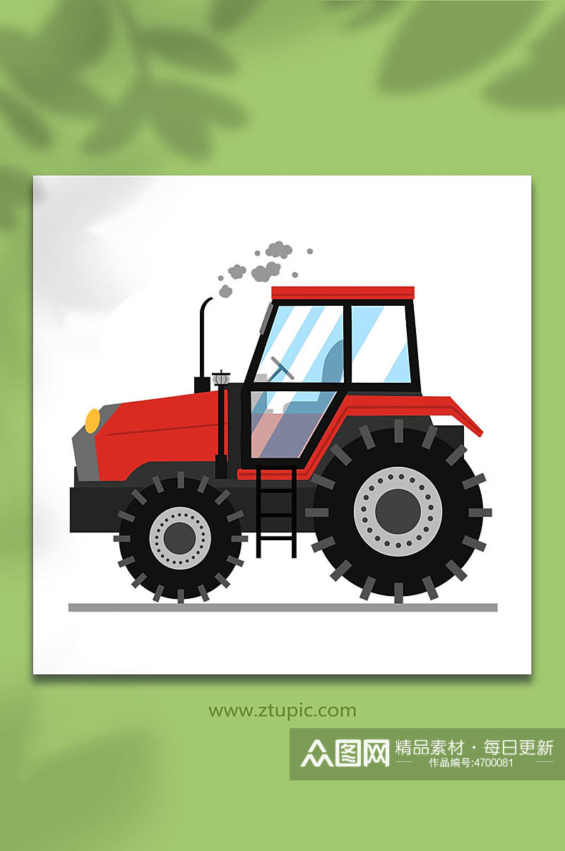 手绘卡通农业机械拖拉机原创插画素材