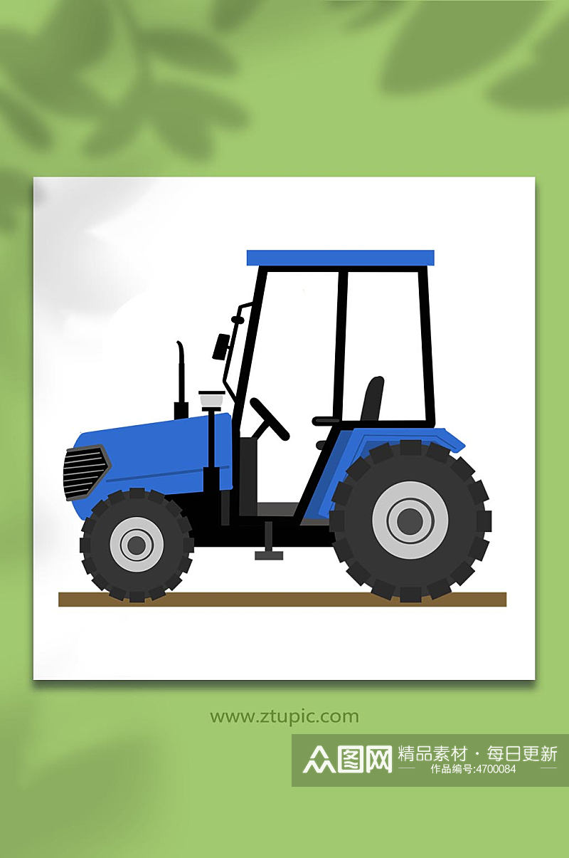 手绘卡通农业机械工具车拖拉机原创插画素材