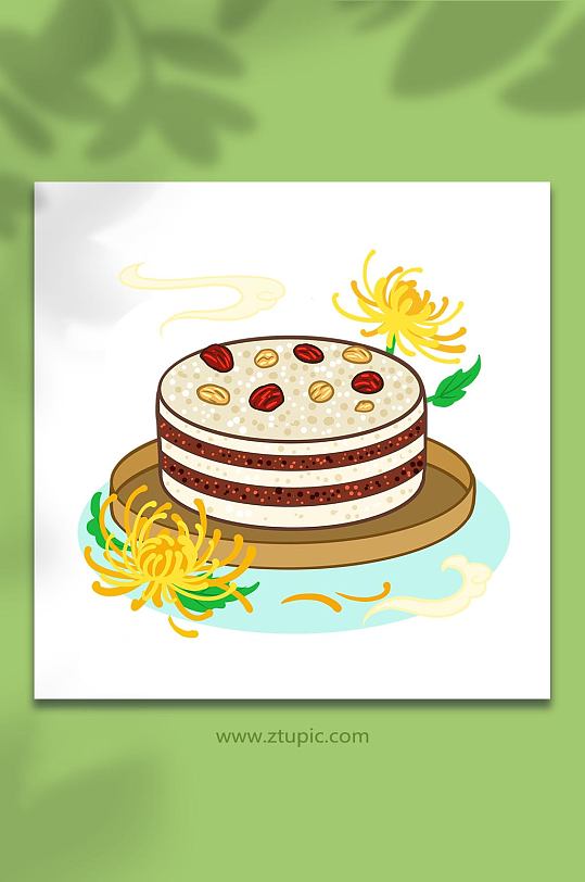 手绘卡通重阳节重阳糕元素原创插画