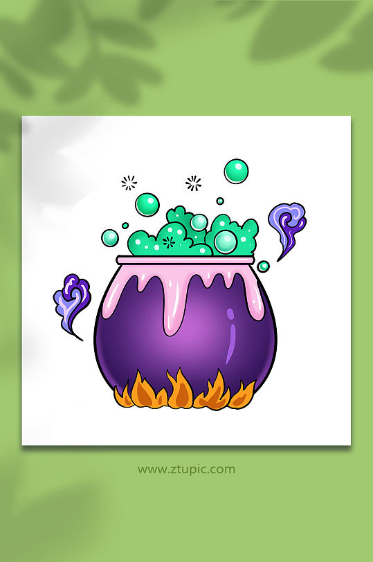 手绘卡通万圣节魔法药水元素插画