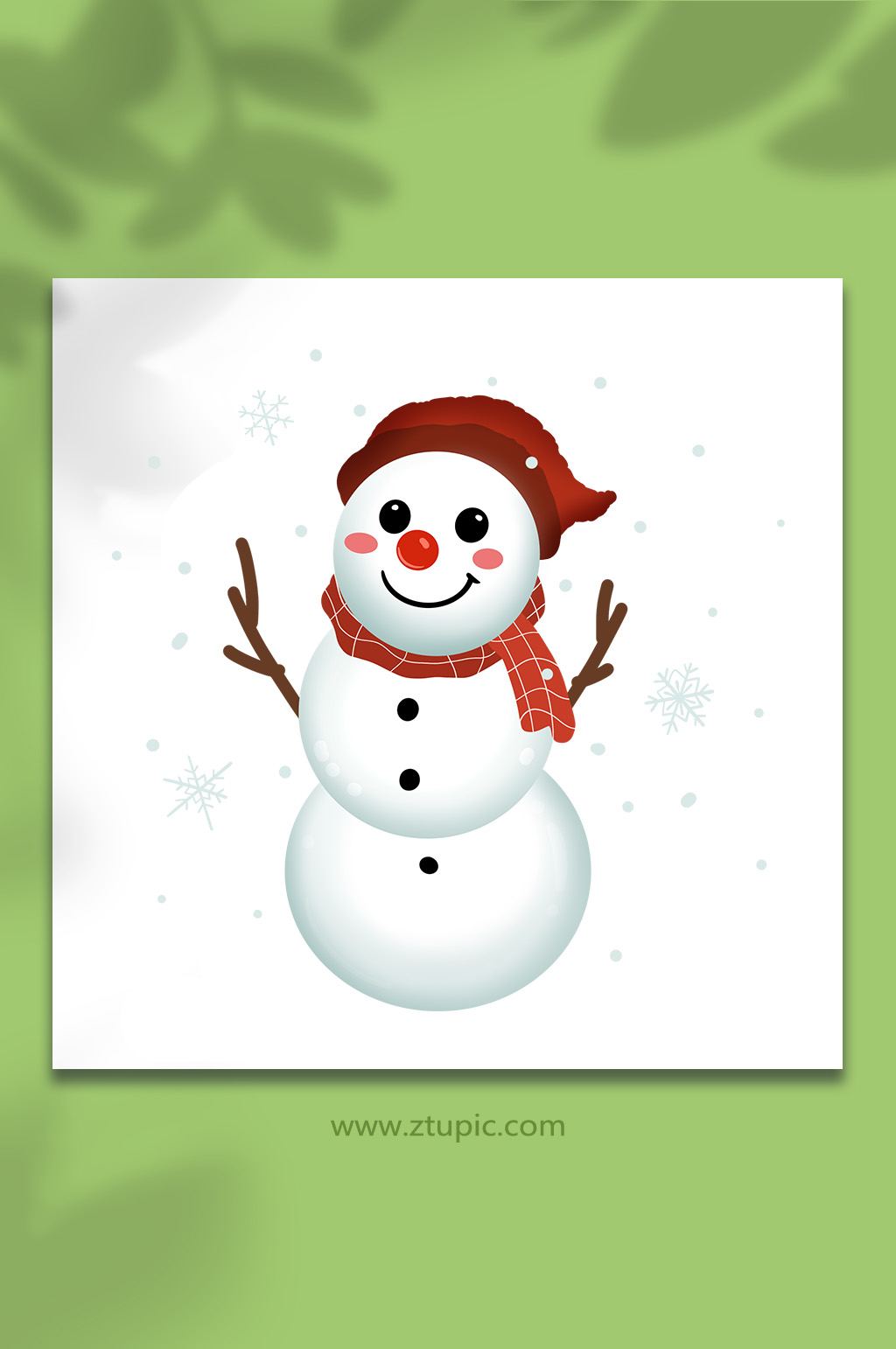 手绘卡通雪地雪人元素插画素材