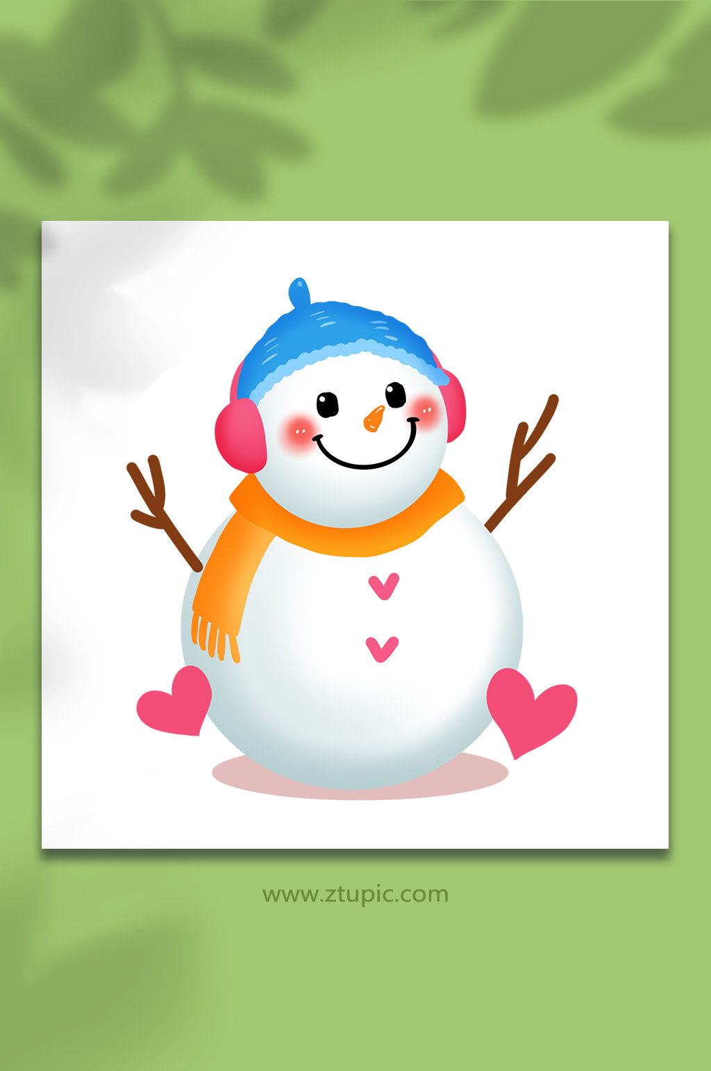 手绘卡通可爱雪人冬季免抠元素插画素材