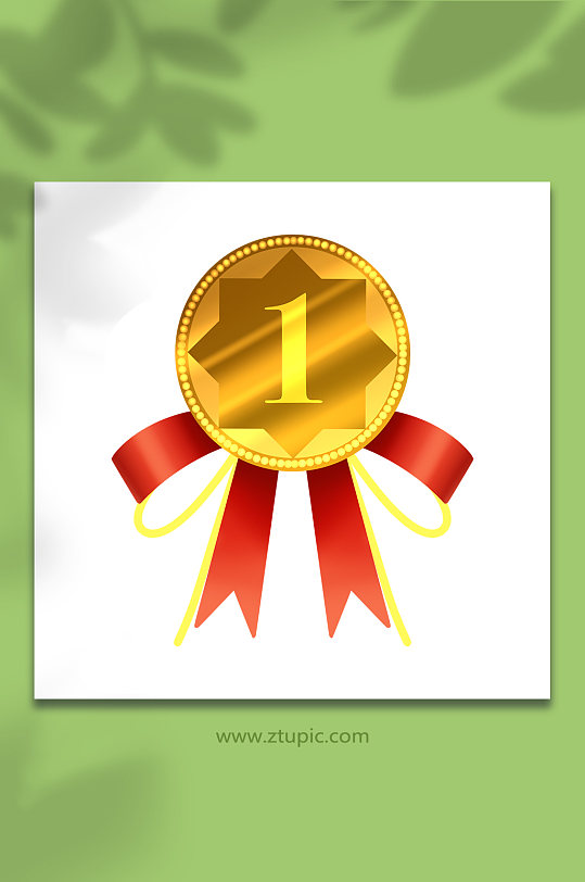 手绘卡通冠军奖牌元素插画