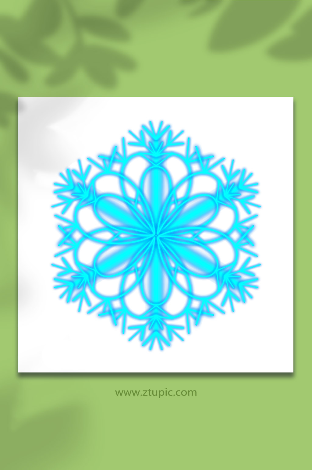 手绘卡通优雅雪花元素插画素材