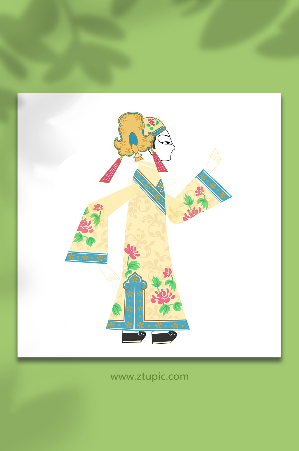 手绘卡通皮影戏人物男人元素插画素材