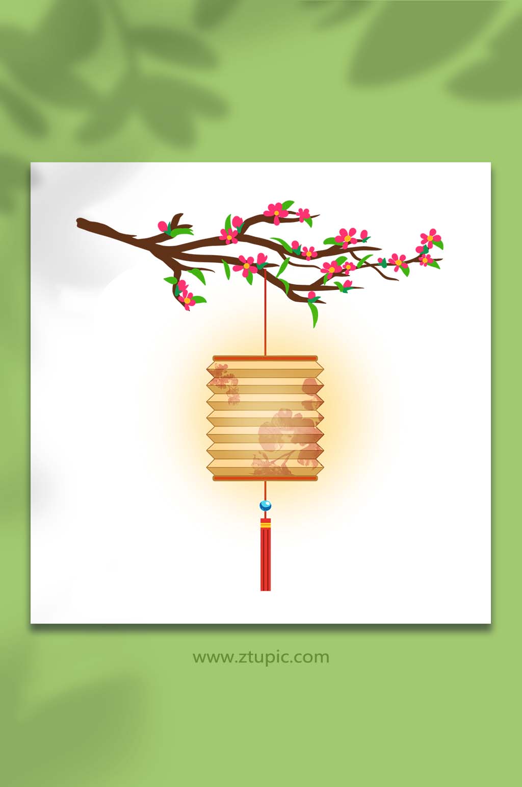 手绘卡通元宵节元宵花灯元素插画素材