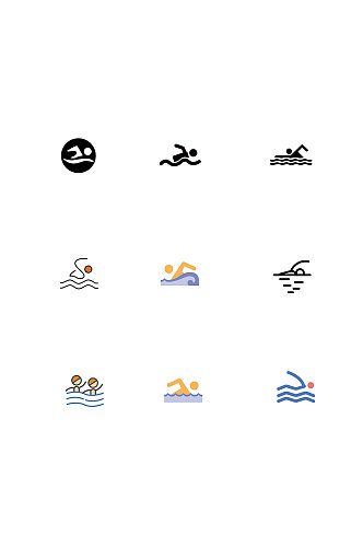 游泳图标AI矢量标识